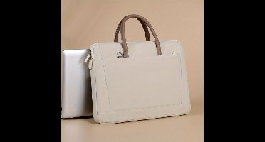 Multifunctionele laptoptas | Stijlvolle kantoor- en forenzentas met ritssluiting en verstelbare schouderriem voor laptops van 15-16,1 inch (beige)