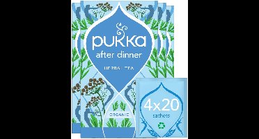 Pukka Tea After Dinner - 80 Theezakjes - Biologische Kruidenthee - Anijs, Zoethout en Kardemom - 4 x 20 zakjes - Thee Voordeelverpakking