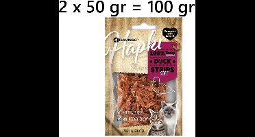 flamingo hapki kattensnack - duck strips soft - 50 gr - *** 2 X ** = 100 gram - glutenvrij - geen toegevoegde suiker