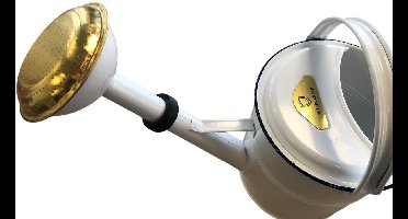 Dutchlander Metalen Gieter 5 Liter – Thermisch Verzinkt – Messing Broes – Signaalwit met Kobaltblauw – Engelse Stijl