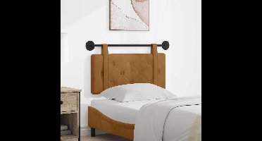 vidaXL - Hangend - hoofdbord - Bruin - Fluweel