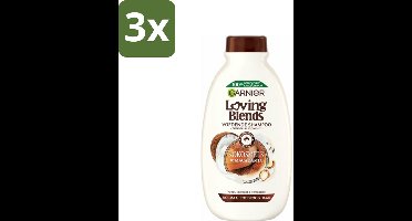 3 x Garnier Loving Blends Kokosmelk en Macadamia Shampoo 300 ml - Kokosmelk Shampoo - Macadamia Shampoo - Voedend Haarverzorging - Droog Haar Shampoo - Normaal Haar Shampoo