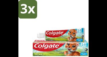 3 x Colgate - Bubble Fruit - Kindertandpasta - Voor 2 tot 5 jaar oud - 50ml - Kindertandpasta - Gaatjes Bestrijden - Melktanden Beschermen - Tandpasta Voor Kinderen - Bubble Fruit Smaak