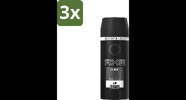 3 x Axe Deodorant Bodyspray Black 150 ml - Axe Deodorant Bodyspray - Anti-transpirant - Zweetgeur - Sandelhout Geur - Munt Geur