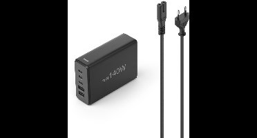 Laadstation 5 poorten, GaN/PD, 3xUSB-C/2xUSB-A,140W,zwart