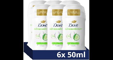 Dove - Anti-Transpirant Deodorant Stick - Advanced Care - Cucumber & Green Tea - 6 x 50 ml