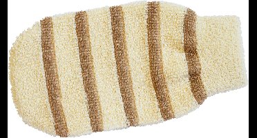 Sundo massagehandschoen beige-bruin 22 × 11 cm – katoenen handschoen met massagestrepen voor medium massage