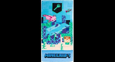 Minecraft Strandlaken blauw 70 x 140 cm - katoen