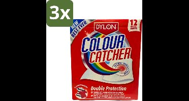Dylon - Colour Catcher - Voorkomt doorloop van Kleuren - 12 Doekjes - Bulkverpakking - 3 stuks