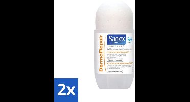 2 x Sanex Advanced - Dermo Repair - Deodorant Roller - 24h Anti-Transpirant - 0% Alcohol - 50 ml - 24 Uur Deodorant - Anti-transpirant - Huidherstellende Deodorant - Sanex Advanced Dermo Repair - Deodorant Roller