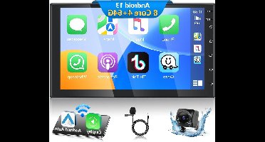 Android Autoradio – Autoradiosysteem – Multimedia Speler – Auto Headunit – 2 DIN Autoradio – 7 Inch Touchscreen – Draadloos CarPlay & Android Auto