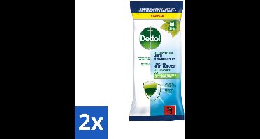 2 x Dettol - Multi-Reinigingsdoekjes - Desinfecterend - Zonder Bleek & Geurstoffen - Biologisch Afbreekbaar - 80 Doekjes - Dettol Doekjes - Hygiëne - Reinigingsdoekjes - Keukenvet Verwijderen - Vuil Verwijderen
