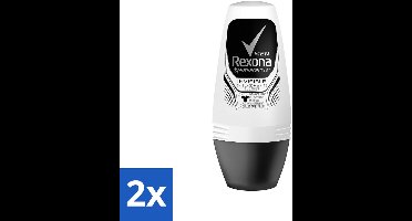 2 x Rexona Men - Invisible On Black & White - Deo Roller - 50 ml - Deodorant Voor Mannen - Zweetbescherming - Vlekkenbescherming - Roll-on Deodorant - Frisheid