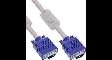 InLine® S-VGA kabel, 15-pins HD male / male, grijs, 5m