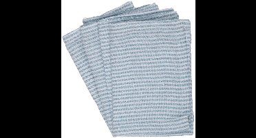 Arti Casa Servetten Set van 4 - 35 x 35 cm - Herbruikbaar - Katoen/ Polyester - Blauw Gestreept