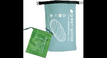 green-goose® Herbruikbare Broodzak Set - 42x28cm - 25x20cm - Gemaakt van 100% Gerecyclde PET Flessen - Broodzakken voor (Zelfgemaakt) Brood, Broodjes - Diepvriesbestendig - Wasmachine Wasbaar
