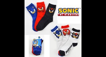 Sonic The Hedgehog Sokken - Set van 6 Paar - Sonic - Katoen/Polyamide/Elastaan - Maat 27/30