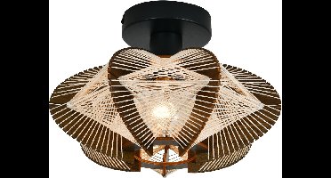 ETH Jessica Plafonniere 1 lichts 60w Walnut/Zwart 40cm