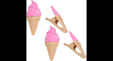 Gerimport Handdoekknijpers - 4x - bruin - ijsje - handdoekklem - kunststof