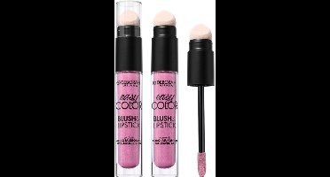 Deborah Milano Easy Color Blush & Lipstick – Kleur 05 Rose Glow - 2-in-1 Lippenstift & Blush – Crème, Hydraterende Textuur – Natuurlijke, Frisse Glow – Blendbaar & Opbouwbare Kleur – Voor Lippen en Wangen – Makkelijk in Gebruik voor On-the-Go Make-up