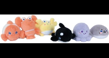 PIA Soft Toys-Set van 6 Pluche Zeedieren Knuffels 6 ass. (orka, vis, krab, kreeft, octopus, zeehond) 6-8 cm