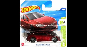 HOT WHEELS TESLA MODEL S PLAID RED 9/250 1:64 HW EV 1/10 SHORT CARD