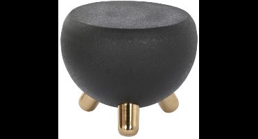 Item Int. Industriële Bijzettafel - 51 cm - wrinkled zwart ijzer - goudkleurige poten