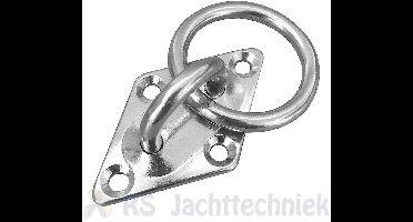 FES Marine - aanlegring - steigerring - RVS 60x36xØ5mm met ruitvormige montageplaat