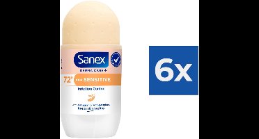 Sanex deo rol Dermo Sensitive PH balance - 50 Ml - Voordeelverpakking 6 stuks