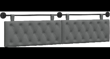 vidaXL - Hangend - hoofdbord - Donkergrijs - Stof