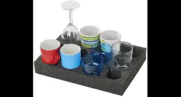 ProPlus Bekerhouder - Geschikt voor 12 Glazen: 4 x Ø7,5 cm en 8 x Ø6 cm - Glashouder - Zacht Foam - Organizer Caravan - Opbergen Keuken Kasten - Ruimtebesparend - Camper- Caravanaccessoires - Voor Glazen, Bekers of Kopjes