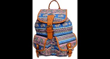 Beagles Etnisch Olifant India - Rugzak - Blauw