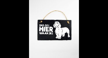 Paper Dreams Waakbord Dashond 15 X 25 Cm Leisteen Zwart