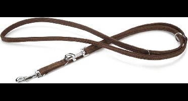 Beeztees leren dressuurlijn Buffalo. Bruin. 200 cm x 14 mm.