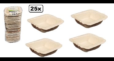 25x Amuse Palmblad  70mm x 70mm - Amuse tapas snack schaal cup bakje kerst gala huwelijk festival koken restaurant hawai tropical