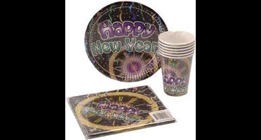 bekers Happy New Year - karton - 6 stuks