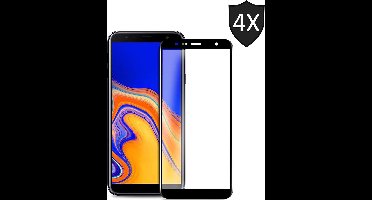 4x Screenprotector geschikt voor Samsung Galaxy J4+ Plus | Full Screen Cover Volledig Beeld | Tempered Glass - van iCall