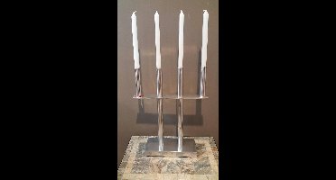 Kandelaar - Aluminium - 77cm - incl. kaars
