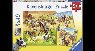 Ravensburger In het Wilde Westen - Drie puzzels van 49 stukjes