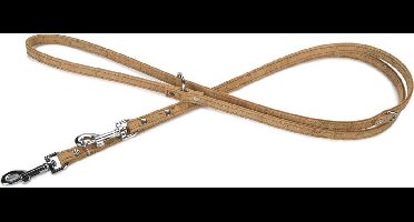 Beeztees leren dressuurlijn Cork. Naturel. 200 cm x 12 mm.