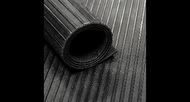 Rubber loper / rubbermat op rol streep 6mm - Breedte 100 cm - per strekkende meter