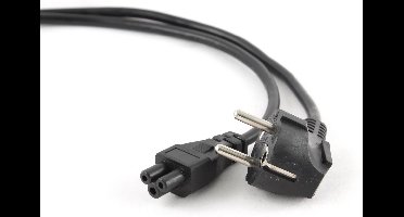 Apparaatsnoer met rechte C5 plug en haakse stekker - 3x 0,75mm / zwart - 1,8 meter