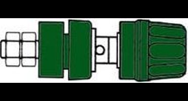 GEISOLEERDE 4mm INBOUWBUS MET KOP EN RING / GROEN (PKI10A) (HM2441A)