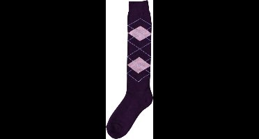 Excellent Kniekous - Speciaal gemaakt voor de ruiter - Sterk, elastisch en comfortabel - Extra binnenbekleding voor tenen, hiel en bal - Paars/Roze geblokt - Maat 43-46