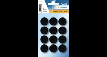 HERMA VILTGLIJDER ZWART Ø 22 MM BLISTER á 12 STUKS