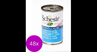 Schesir Kat Blik Kitten Gelei 140 g - Kattenvoer - 48 x Tonijn&Aloë Vera