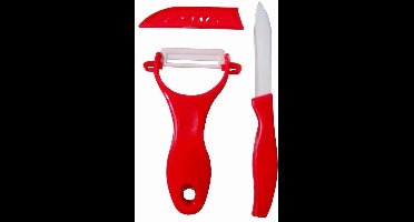 Excellent Houseware Keramische schilmessen (rood)