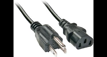 LINDY Stroom Aansluitkabel [1x Amerikaanse stekker - 1x Apparaatstekker, female C13 10A] 2.00 m Zwart