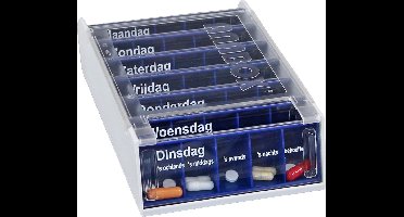 Anabox - 7 dagen medicijndoos - donkerblauw - pillendoos