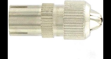 Kopp coaxstekker recht female 6.5 mm metaal
